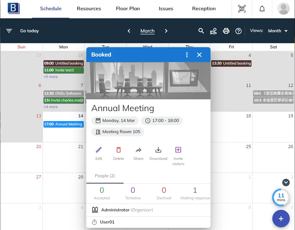 Booking scheduling